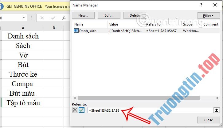 Cách&nbsp;chỉnh&nbsp;sửa&nbsp;danh&nbsp;sách&nbsp;xổ&nbsp;xuống&nbsp;trong&nbsp;Excel