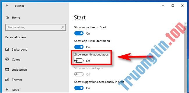 Cách xóa các ứng dụng đã thêm gần đây trong menu Start Windows 10