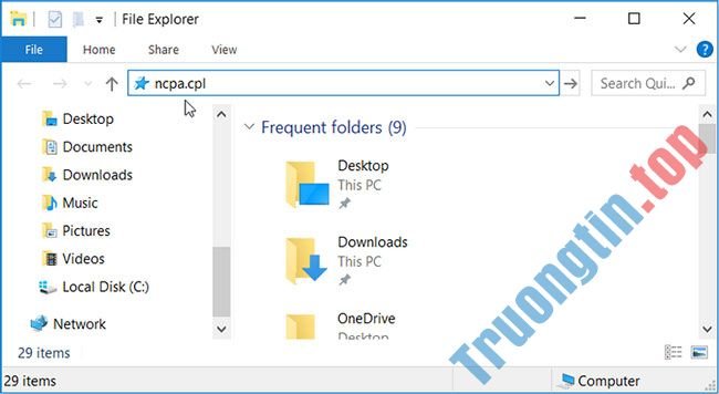 Cách&nbsp;mở&nbsp;Network&nbsp;Connections&nbsp;trên&nbsp;Windows&nbsp;10