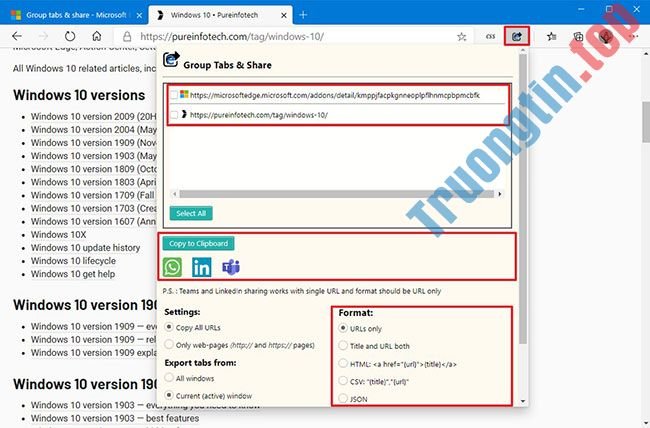 Cách chia sẻ nhóm tab trên Microsoft Edge 2 Cách chia sẻ nhóm tab trên Microsoft Edge