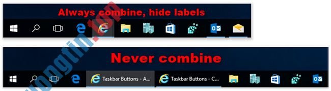 Chỉ&nbsp;định&nbsp;cách&nbsp;nhóm&nbsp;các&nbsp;nút&nbsp;trên&nbsp;Taskbar&nbsp;trong&nbsp;Windows&nbsp;10