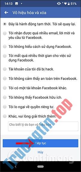 Hướng&nbsp;dẫn&nbsp;xóa&nbsp;Facebook&nbsp;tạm&nbsp;thời,&nbsp;vĩnh&nbsp;viễn&nbsp;trên&nbsp;Android