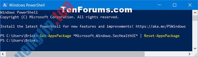 Cách&nbsp;reset&nbsp;ứng&nbsp;dụng&nbsp;Windows&nbsp;Security&nbsp;trong&nbsp;Windows&nbsp;10