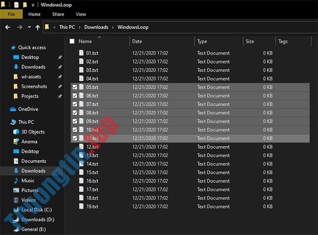 Cách chọn nhiều file trong Windows 10 2 Cách chọn nhiều file trong Windows 10
