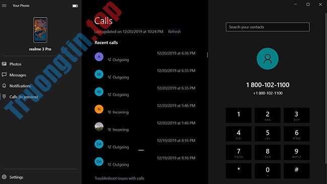 Cách thực hiện cuộc gọi từ Windows 10 bằng ứng dụng Your Phone