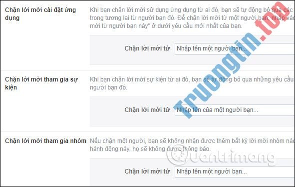 Cách chặn lời mời chơi game Facebook