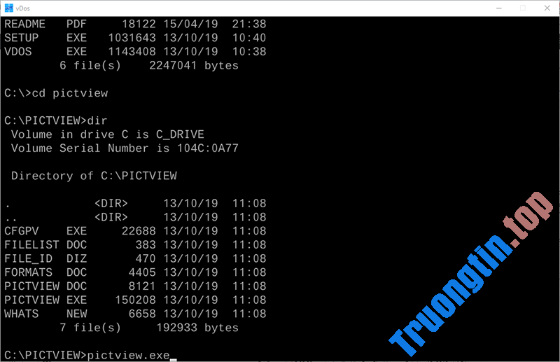 Cách sử dụng vDOS chạy các chương trình DOS cũ trên Windows 10