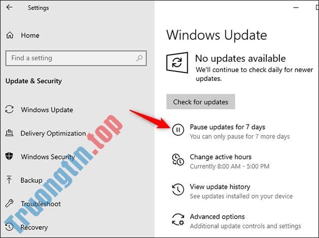 Cách&nbsp;tạm&nbsp;dừng&nbsp;cập&nbsp;nhật&nbsp;trên&nbsp;Windows&nbsp;10&nbsp;Home