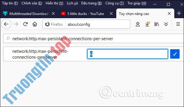 Cách tăng tốc tải file trên Firefox