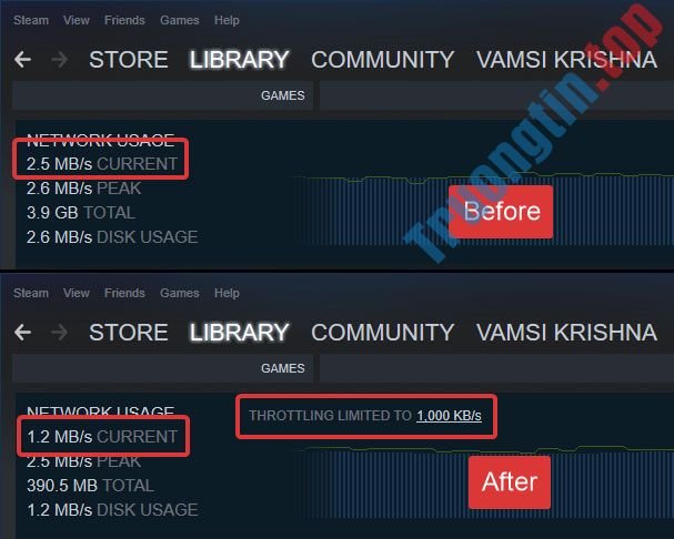 Cách giới hạn tốc độ download của Steam trong Windows