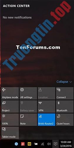 Cách thay đổi số lượng Quick Action hiển thị trong Action Center Windows 10