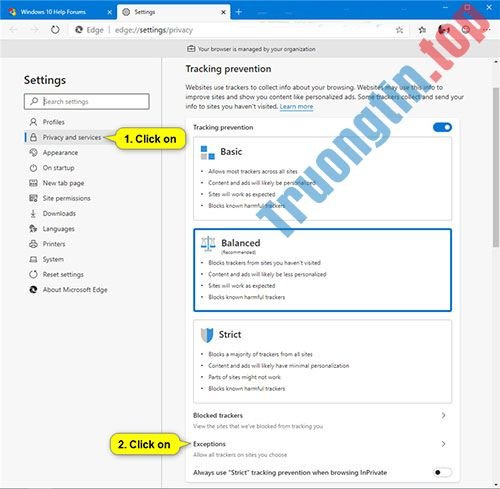 Thêm&nbsp;và&nbsp;xóa&nbsp;ngoại&nbsp;lệ&nbsp;trong&nbsp;Tracking&nbsp;Prevention&nbsp;trên&nbsp;Microsoft&nbsp;Edge&nbsp;Chromium