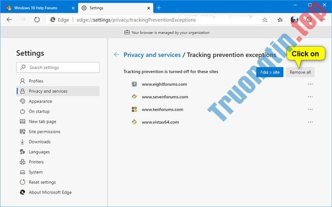 Thêm&nbsp;và&nbsp;xóa&nbsp;ngoại&nbsp;lệ&nbsp;trong&nbsp;Tracking&nbsp;Prevention&nbsp;trên&nbsp;Microsoft&nbsp;Edge&nbsp;Chromium