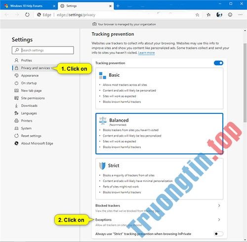 Thêm&nbsp;và&nbsp;xóa&nbsp;ngoại&nbsp;lệ&nbsp;trong&nbsp;Tracking&nbsp;Prevention&nbsp;trên&nbsp;Microsoft&nbsp;Edge&nbsp;Chromium