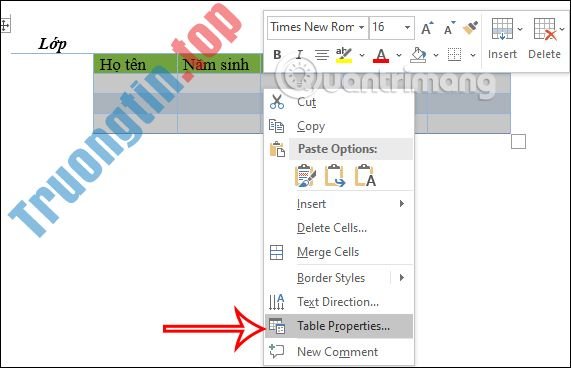 Cách&nbsp;tạo&nbsp;khoảng&nbsp;cách&nbsp;các&nbsp;ô&nbsp;trong&nbsp;bảng&nbsp;Word