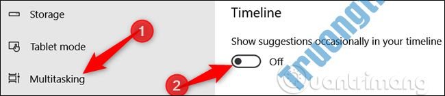 Cách ẩn gợi ý trên Timeline Windows 10