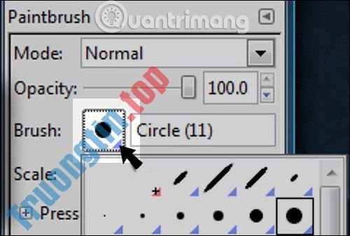 Cách sử dụng Paintbrush trong GIMP