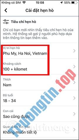 Cách&nbsp;thay&nbsp;đổi&nbsp;vị&nbsp;trí&nbsp;hẹn&nbsp;hò&nbsp;Facebook
