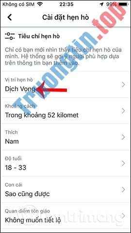 Cách&nbsp;thay&nbsp;đổi&nbsp;vị&nbsp;trí&nbsp;hẹn&nbsp;hò&nbsp;Facebook