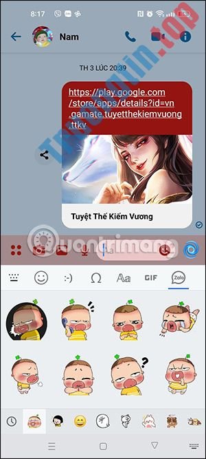 Cách&nbsp;dùng&nbsp;sticker&nbsp;Zalo&nbsp;trên&nbsp;Messenger