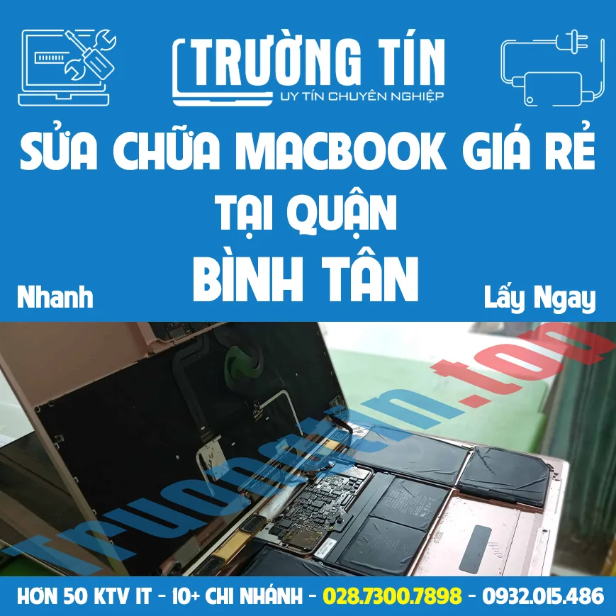 Sửa chữa macbook tại quận Bình Tân