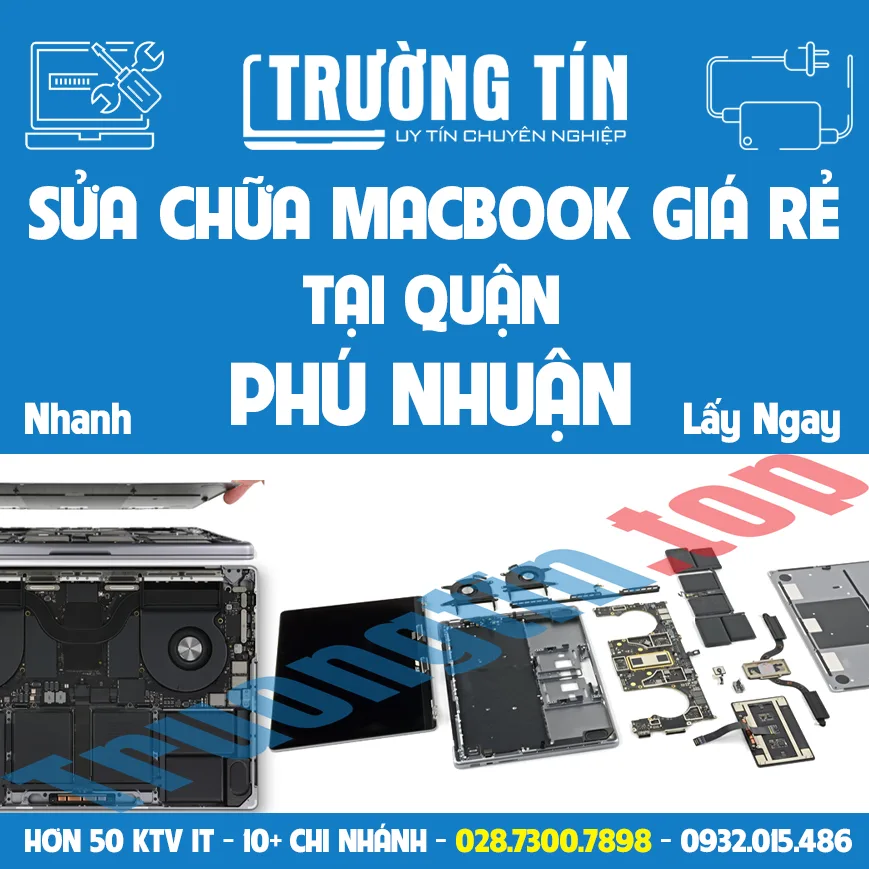 Sửa chữa macbook tại quận Phú Nhuận