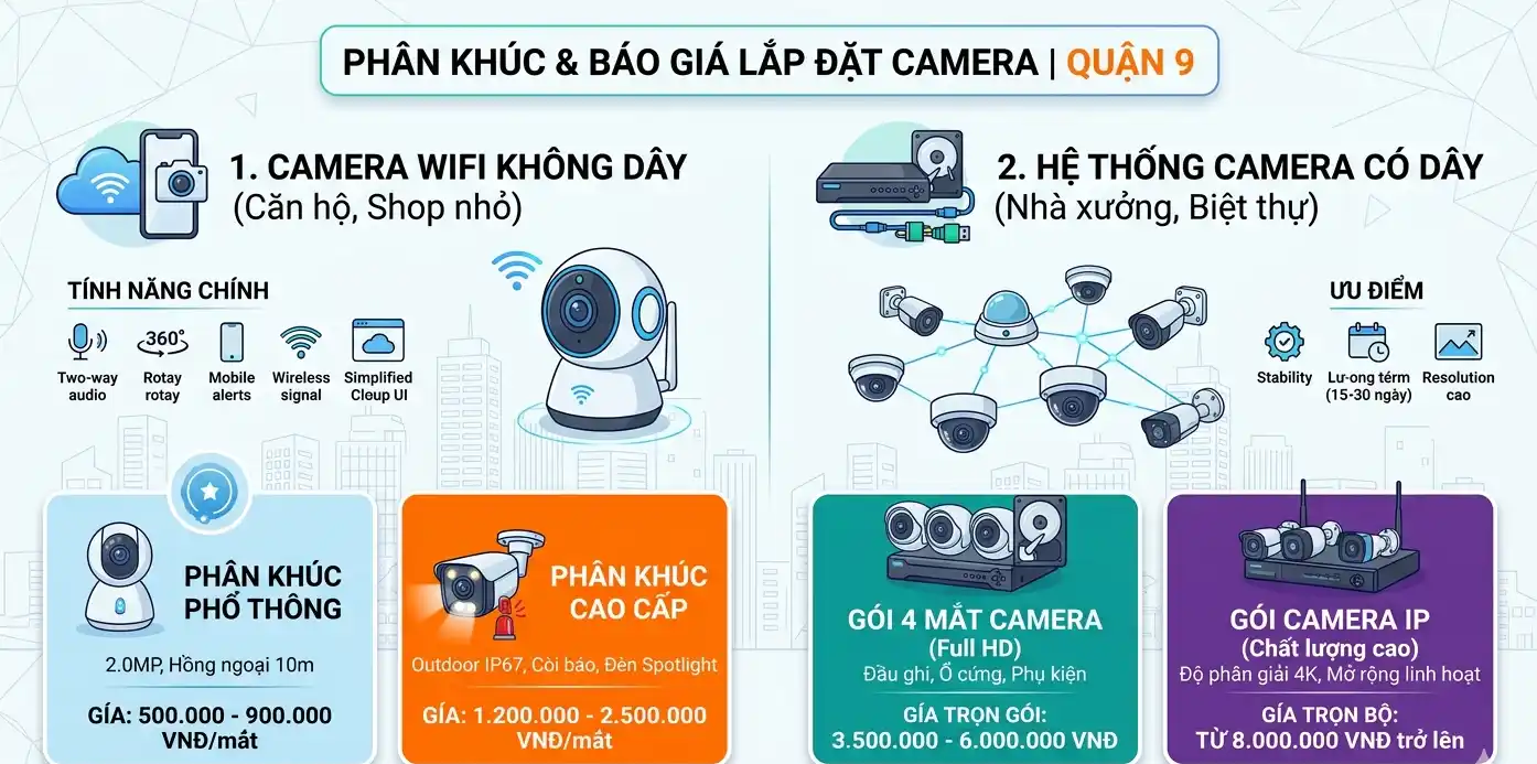 Báo giá lắp đặt camera ở quận 9 cập nhật mới nhất 2026