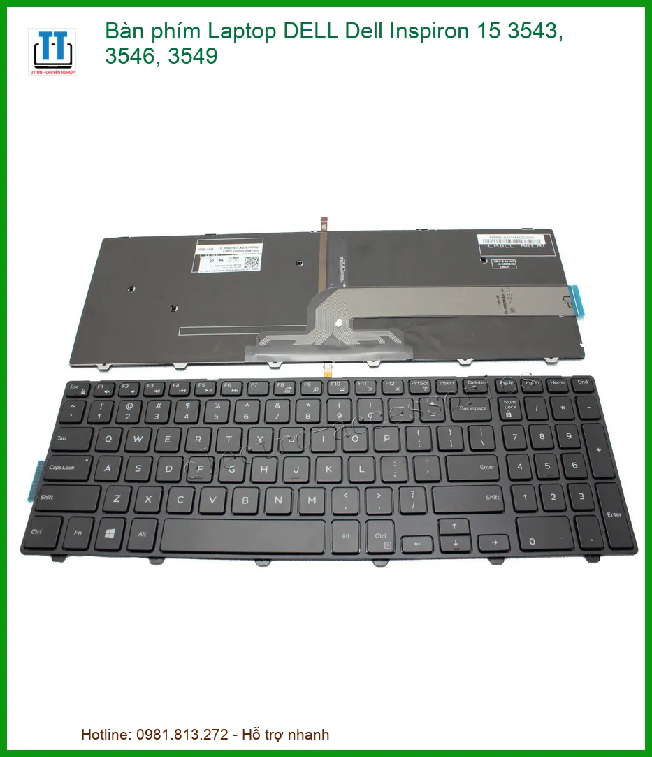 Bàn phím Laptop DELL Dell Inspiron 15 3543, 3546, 3549 - Thay Thế Chính Hãng, Lấy Liền Tại Trường Tín