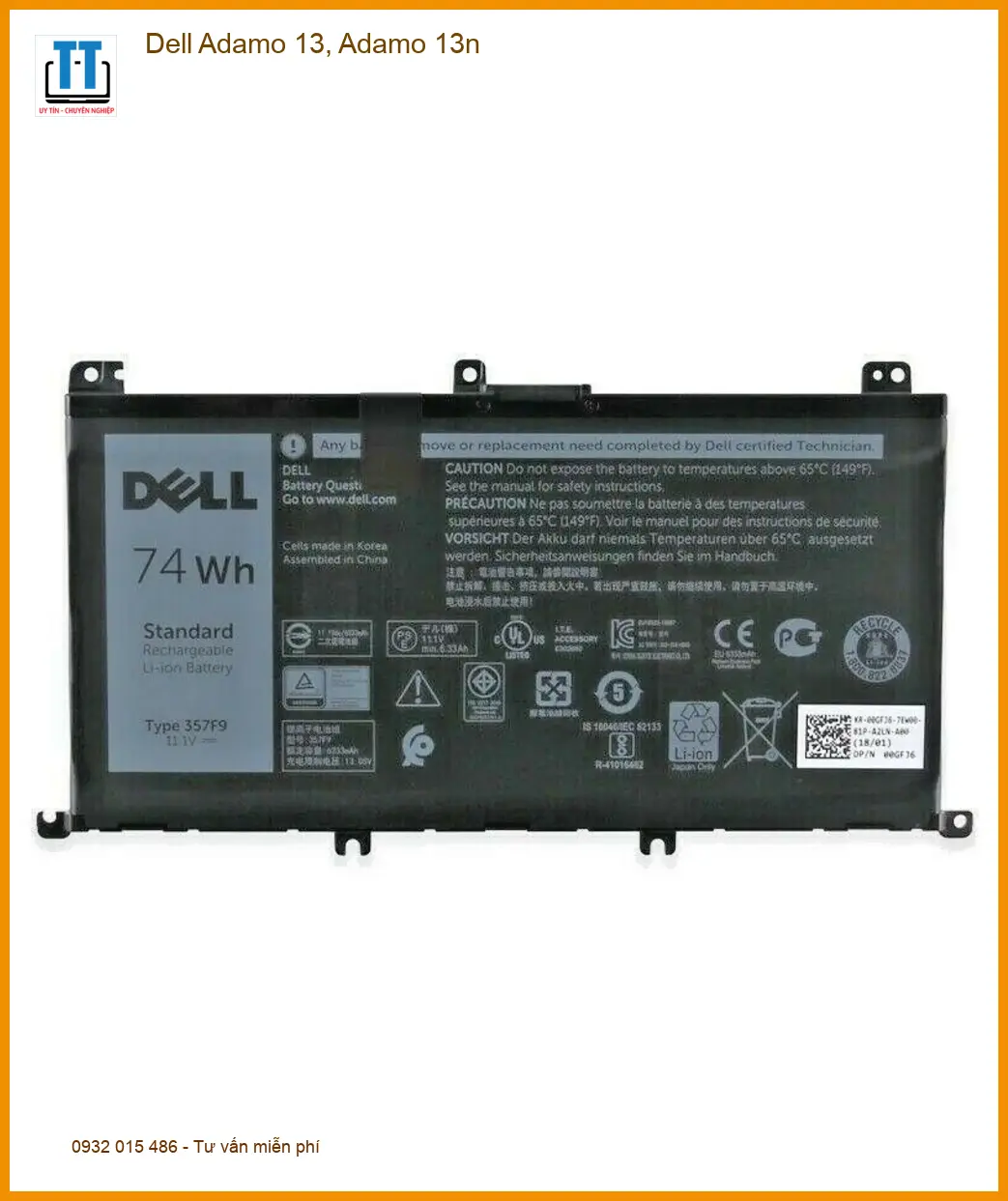 Pin Laptop Dell Adamo 13 – Thay Pin Nhanh Lấy Liền, Giá Tốt TPHCM