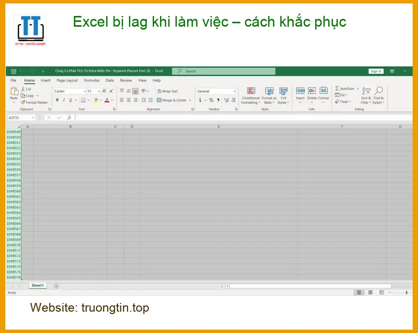 Văn phòng Excel bị lag khi làm việc – Cách tự xử lý tại nhà