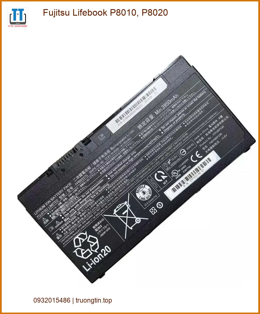 Pin Laptop Fujitsu Lifebook P8010, P8020 - Thay Lấy Liền, Giá Tốt TPHCM