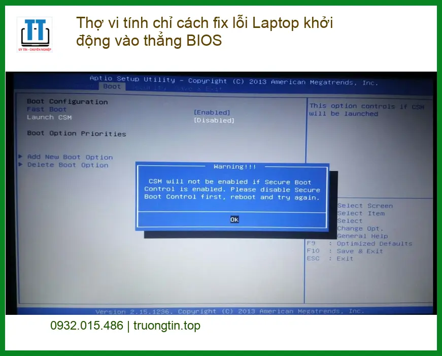 Fix lỗi Laptop khởi động thẳng BIOS – Trung tâm sửa laptop TPHCM