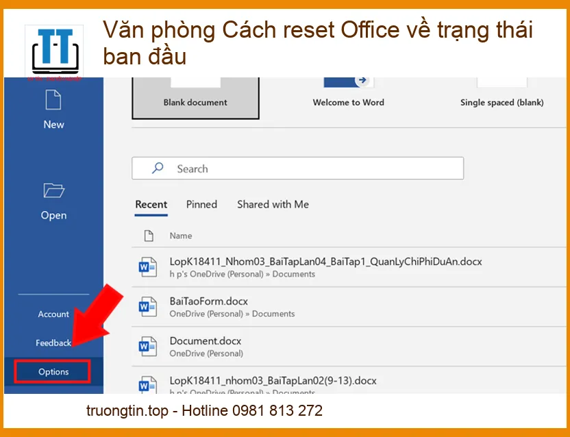 Cách reset Office về trạng thái ban đầu – Dịch vụ khắc phục sự cố tại Trường Tín