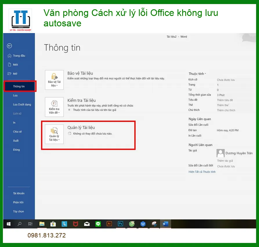 Văn phòng Cách xử lý lỗi Office không lưu AutoSave: Hướng dẫn chi tiết từ A-Z