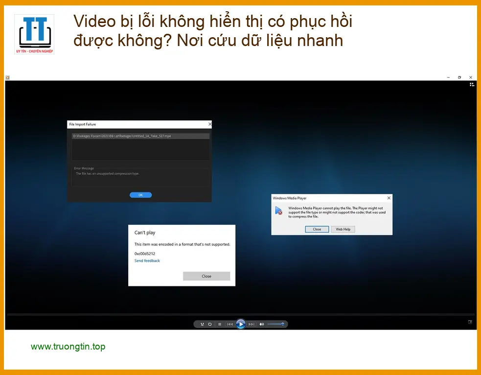 Khôi Phục Dữ Liệu Video lỗi không hiển thị – Cứu dữ liệu nhanh TPHCM