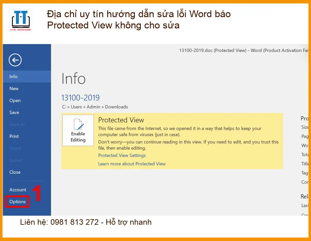 Thủ thuật sửa lỗi Word Protected View - Trung tâm hỗ trợ nhanh TPHCM