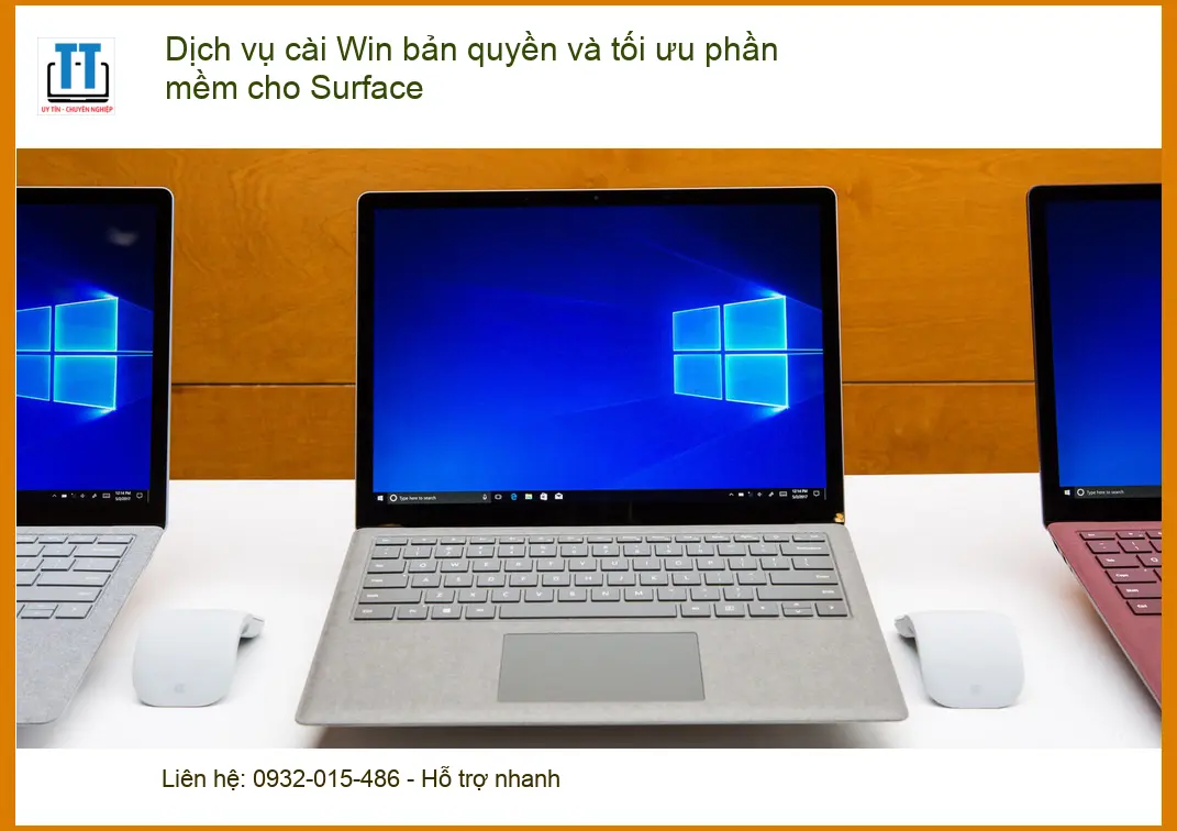 Dịch vụ cài Win bản quyền Surface, tối ưu – Trung tâm hỗ trợ TPHCM