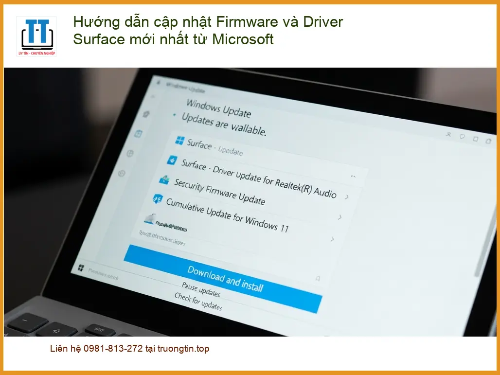 Cập nhật Firmware Driver Surface Microsoft - Địa chỉ sửa TPHCM