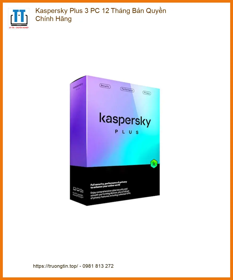 Antivirus Bản Quyền Kaspersky Plus 3 PC 12 Tháng Chính Hãng