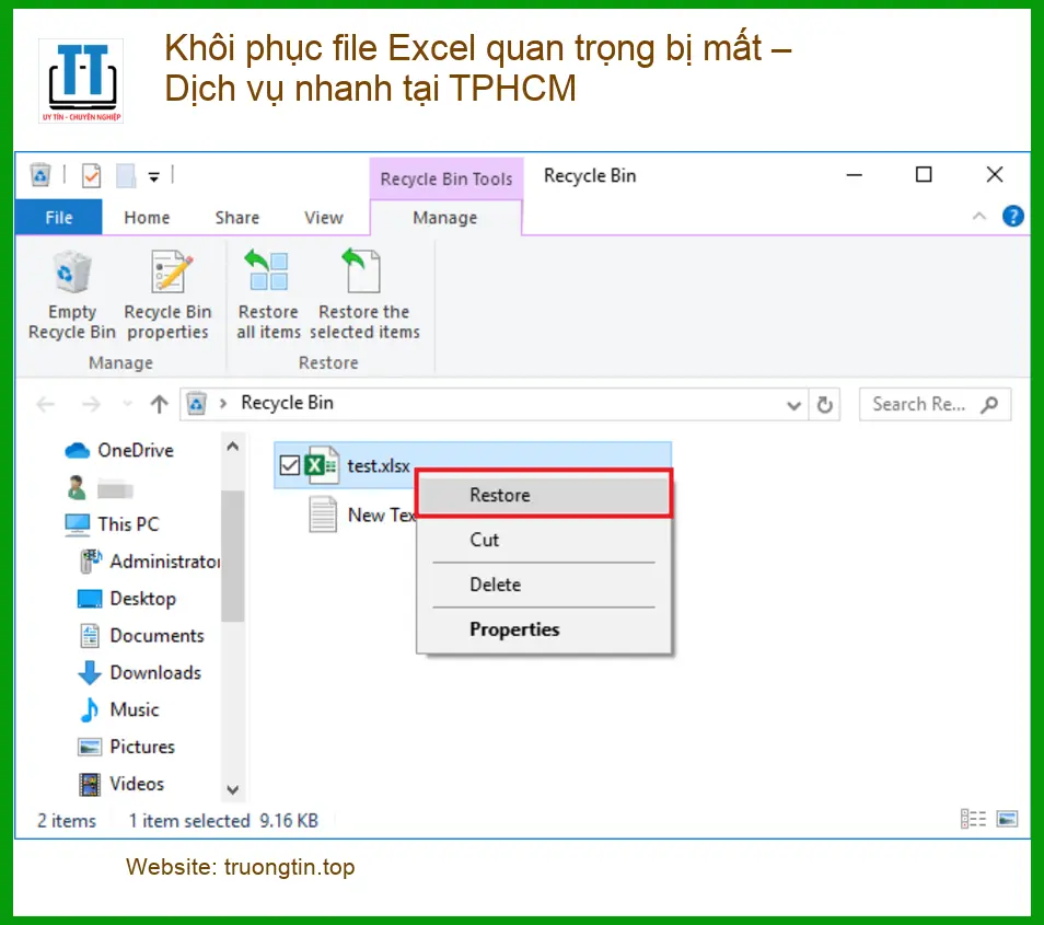 Khôi Phục Dữ Liệu Excel bị mất nhanh TPHCM – Dịch vụ cứu dữ liệu lấy liền