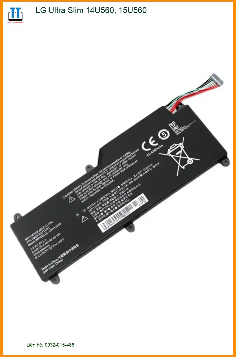 Pin Laptop LG Ultra Slim 14U560, 15U560 - Thay Pin Nhanh TPHCM Giá Rẻ Lấy Liền