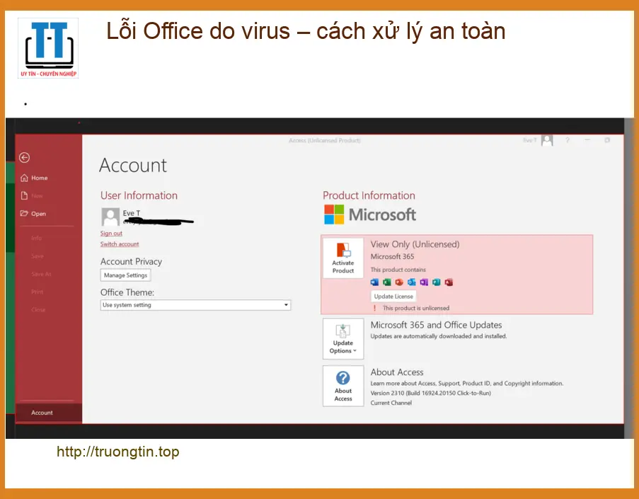Văn phòng Lỗi Office do virus – cách xử lý an toàn – Trung tâm hỗ trợ TPHCM