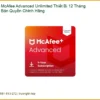 Antivirus McAfee Advanced Unlimited Chính Hãng - Mua Ngay Tại Cửa Hàng Uy Tín TPHCM