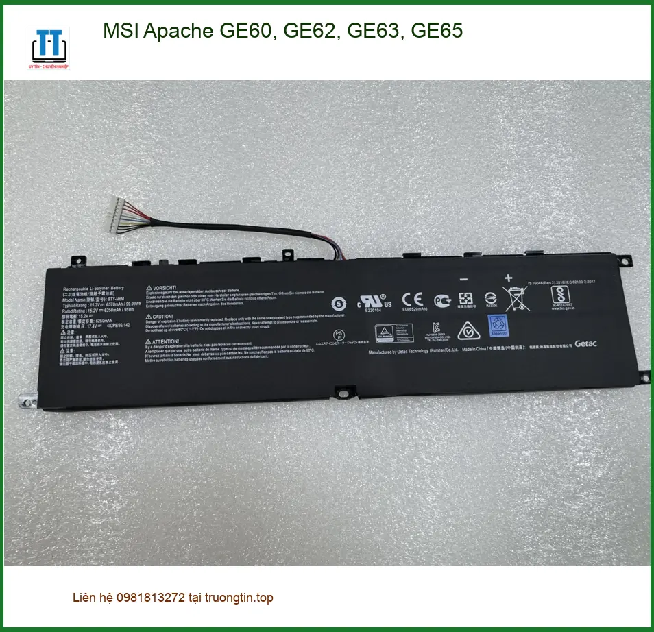 Pin Laptop MSI Apache GE60 GE62 GE63 GE65 - Thay Lấy Liền TPHCM | Địa Chỉ Uy Tín