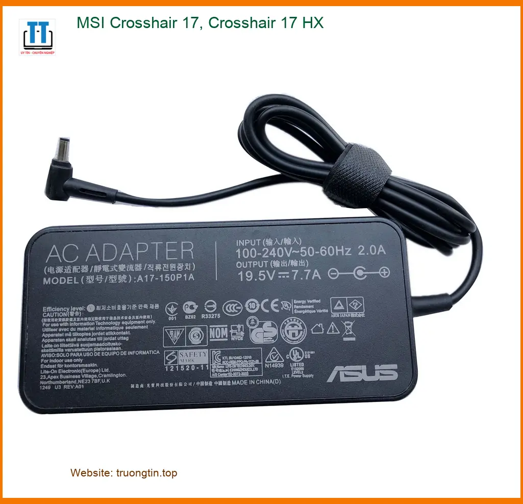 Sạc Laptop MSI Crosshair 17, 17 HX - Có Sẵn, Giao Nhanh TPHCM