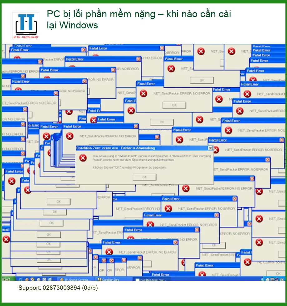 PC bị lỗi phần mềm nặng – Khi nào cài lại Windows? Tư vấn chuyên gia