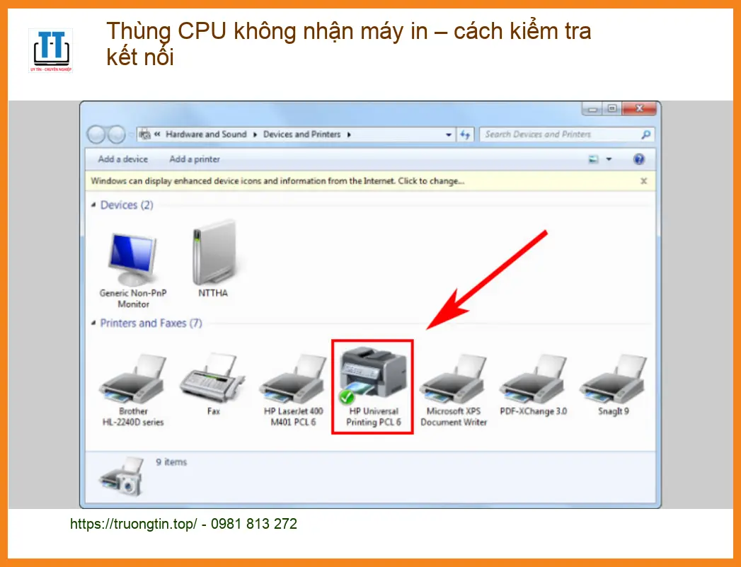 PC Thùng CPU không nhận máy in – Lỗi kết nối? - Trung tâm hỗ trợ gần đây