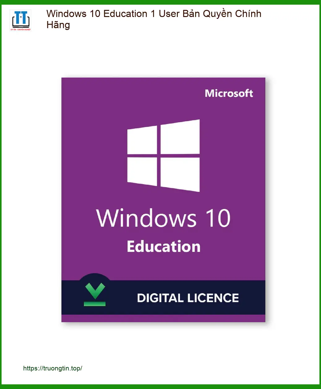 Windows Bản Quyền 10 Education 1 User Chính Hãng - TPHCM Giá Rẻ