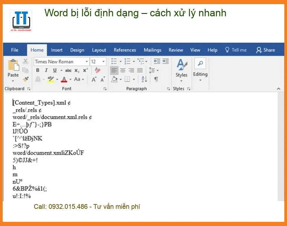 Văn phòng Word bị lỗi định dạng – cách xử lý nhanh – Trung tâm hỗ trợ