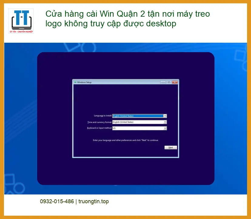 Cài Win Quận 2 tận nơi máy treo logo – Dịch vụ khắc phục nhanh